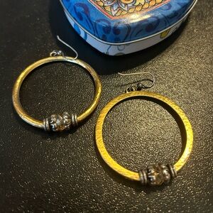 Brighton gold color hoops with embellishments
